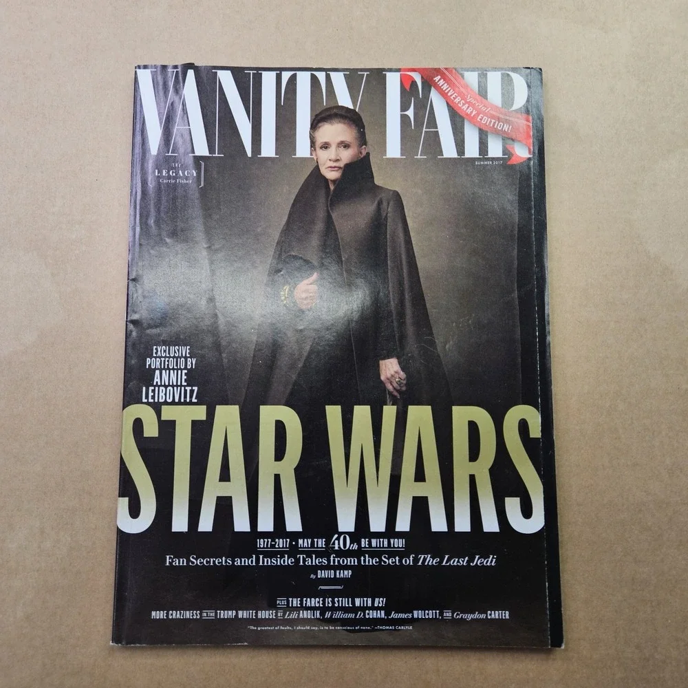 Lot of 6 Vanity Fair Magazines 2017 | Star Wars Carrie Fisher | J-Lo | Angelina